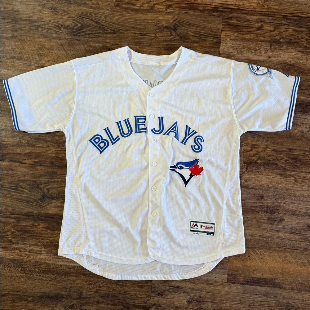 Majestic White Blue Jays Kids Shirt